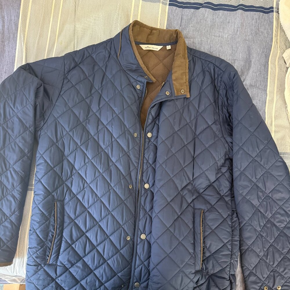 Peter Millar Mens "Suffolk" model Quilted Jacket Dark Blue Jacket.  Mens Size XL